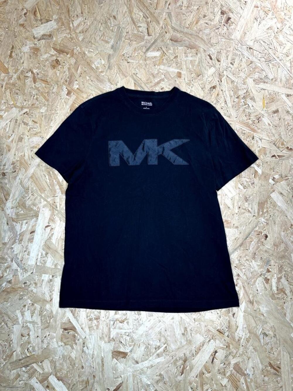Michael Kors MK Logo T-Shirt Mens Large Black Short Sleeve Graphic Tee